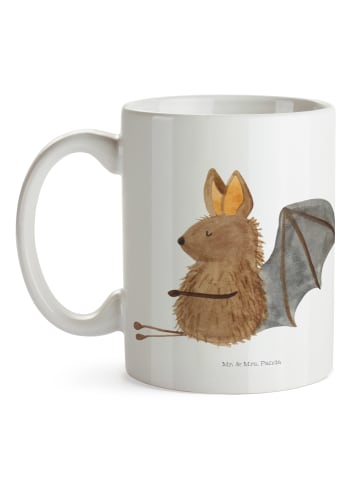 Mr. & Mrs. Panda Kaffeetasse Fledermaus Sitzen ohne Spruch in Weiß