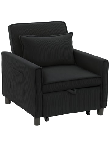 HOMCOM Schlafsessel-74L x 84B x 81H cm-Schwarz