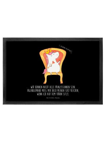 Mr. & Mrs. Panda Schmutzfangmatte Einhorn Prinzessin mit Spruch in Schwarz
