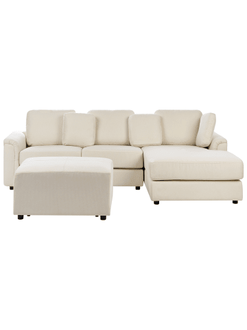 Beliani 5-tlg 4-Sitzer Sofa KOHLO in Beige/Schwarz linksseitig
