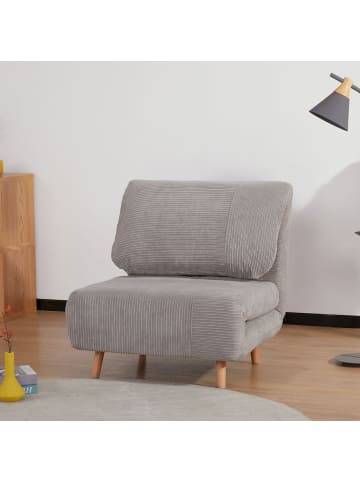 HOMCOM Schlafsofa-82L x 87B x 89H cm-Hellgrau