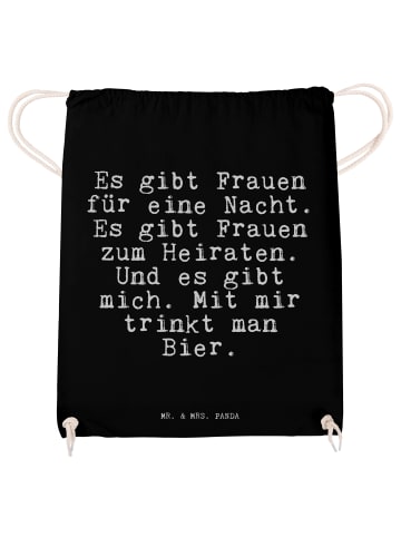 Mr. & Mrs. Panda beutelrucksack Es gibt Frauen für... mit Spruch in Schwarz