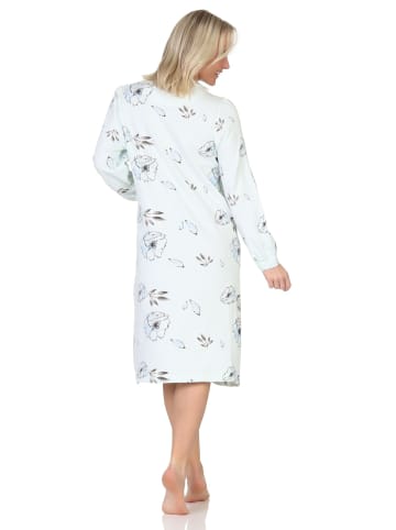 NORMANN Nachthemd langarm Kuschel interlock - 87459 in hellblau