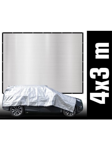 AMANKA Schattennetz Sonnensegel Alu 3x4m silber