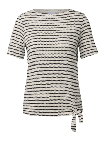 Cecil 'Gestreiftes Ajour T-Shirt' Beige