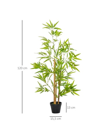 Outsunny Künstlicher Bambus-Ø15,5 x 120H cm-Grün