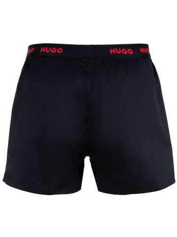 HUGO Web-Boxershorts 3er Pack in Schwarz/Rot/Weiß