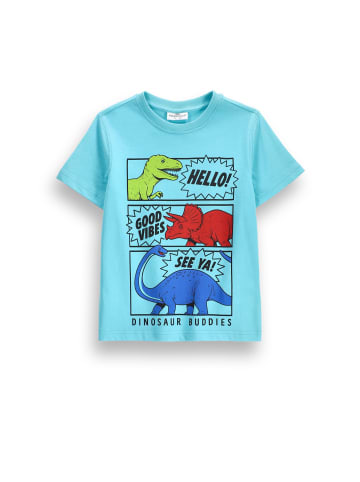 Coccodrillo Baumwoll-t-shirt mit kurzen ärmeln in türkis