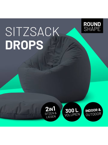 Lumaland Sitzsack 2-in-1-Sitzsack - 300l 120 x 80 x 75 cm - Stahlgrau