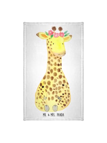 Mr. & Mrs. Panda Handtuch Giraffe Blumenkranz ohne Spruch in Weiß