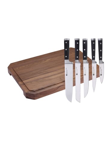 Izumi Ichiago IZUMI ICHIAGO großes Schneidebrett - 65*42,5*5 cm Walnußholz + 5tlg. Santoku-Set