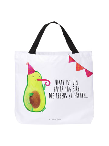 Mr. & Mrs. Panda Strandtasche Avocado Party mit Spruch in Weiß