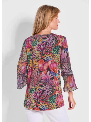 GOLDNER Kurzgröße:  Blusenshirt Bunte Tunika mit floralem Print in bunt / gemustert