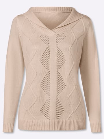 Sieh an! Langarm-Pullover in elfenbein