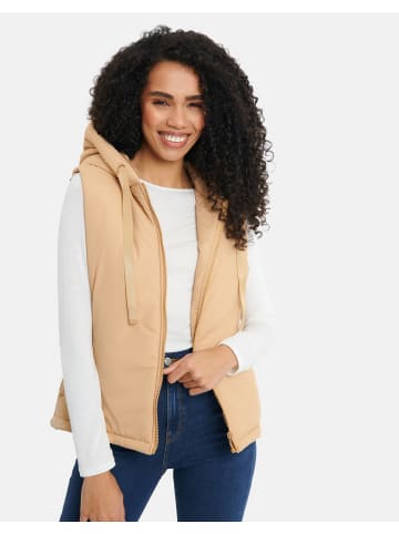 Threadbare Steppweste Shelly Hooded in Beige