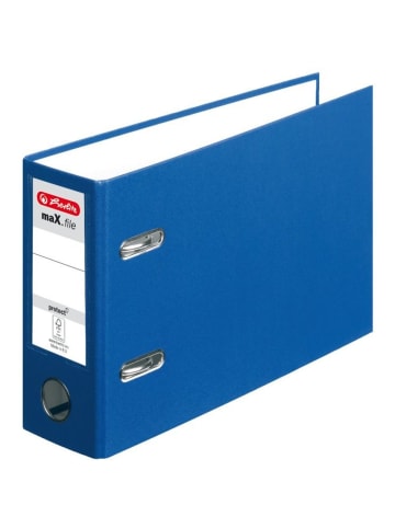 Herlitz Ordner Kunststoff A5 quer maX.file protect 75mm blau