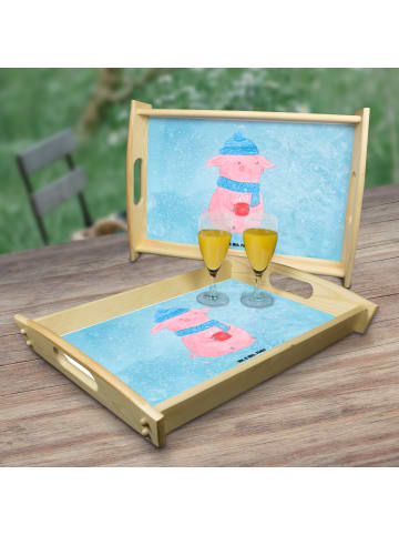 Mr. & Mrs. Panda Servier Tablett Schwein Glühwein ohne Spruch in Eisblau