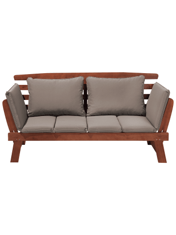 Beliani Gartenbank PORTICI in Braun/Beige - (W) 210 x (H) 82 x (L) 66 cm