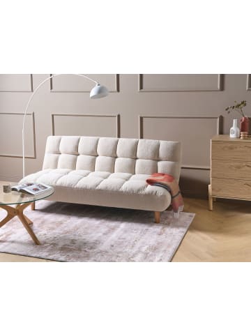 Beliani Schlafsofa RISOR in Weiß/Braun - (W) 190 x (H) 83 x (L) 90 cm