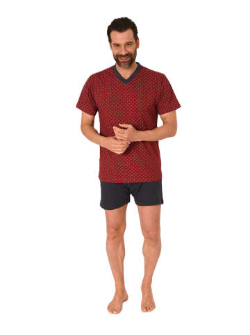 NORMANN kurzarm Schlafanzug Shorty Pyjama print - 77249 in rot