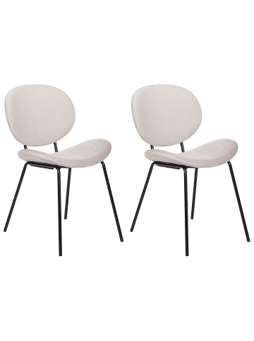Beliani 2er-Set Esszimmerstuhl LUANA in Beige/Schwarz