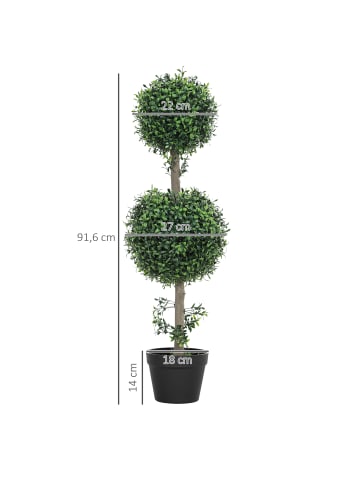 HOMCOM Künstliche Pflanzen in Grün 18L x 18B x 91,6H cm