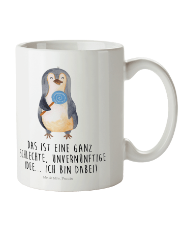 Mr. & Mrs. Panda Kindertasse Pinguin Lolli mit Spruch in Weiß