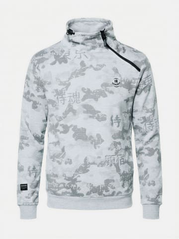 KOROSHI Sweatshirt aus Baumwoll. Muster in Hellgrau meliert / light grey melange