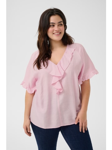 KAFFE curve Kurzarm-Bluse KCmeriana Regular fit in Pink Lady