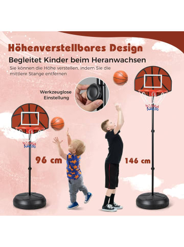 COSTWAY 2 in 1 Kinder Basketballständer mit Dartscheibe in Schwarz