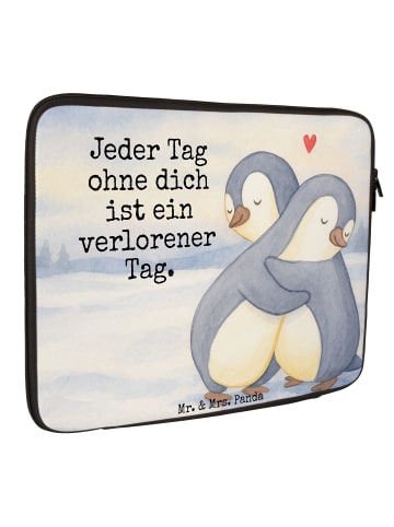 Mr. & Mrs. Panda Laptoptasche Pinguine Kuscheln Design mit Spruch in Weiß