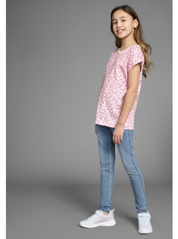 Kangaroos T-Shirt in rosa geblümt