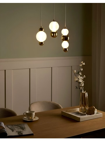 Beliani Pendelleuchten SORA in Gold/Schwarz/Transparent - (W) 32 x (H) 128 x (L) 32 cm