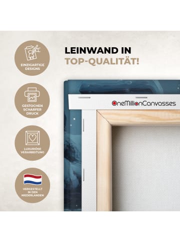 OnlyWow Leinwand Bilder Dunkelblau