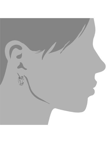 GoldDream Echtgold, 333er Weißgold Damen Creolen Ohrring ca. 12mm