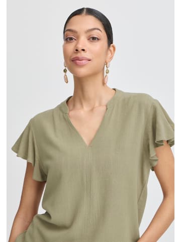 b. young Kurzarm-Bluse BYFILINEN Regular fit in Aloe