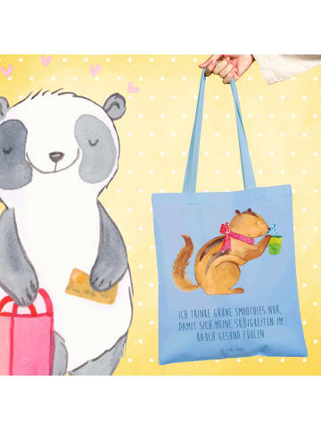 Mr. & Mrs. Panda Tasche Eichhörnchen Smoothie mit Spruch in Sky Blue