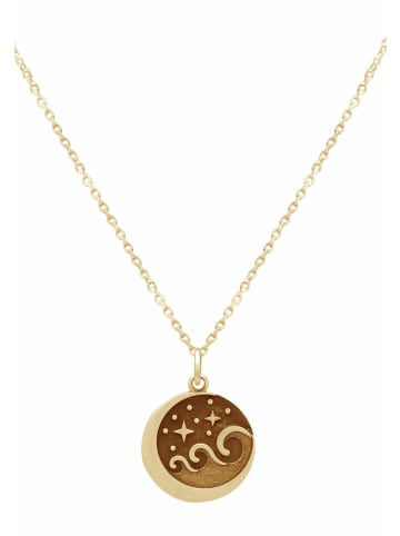 Gemshine Halskette mit Anhänger Maritim Nautics Wellen und Sterne Nachthimmel in gold coloured