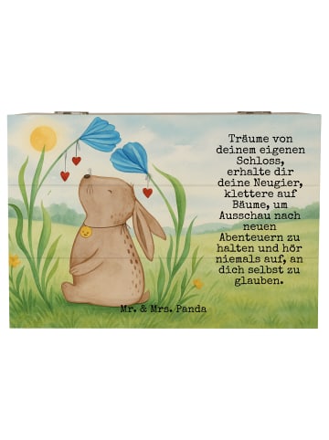 Mr. & Mrs. Panda Box Hase Blume Design mit Spruch in Weiß