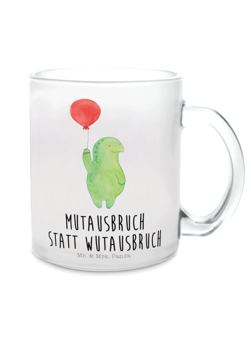 Mr. & Mrs. Panda Kaffeeglas Schildkröte Luftballon mit Spruch in Transparent