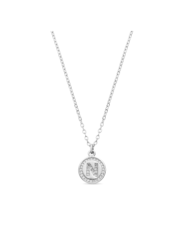 Luxenter Rhodium-plated sparkling zirconia necklace - Alphabet