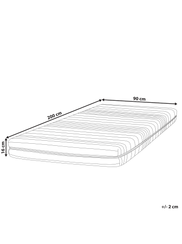 Beliani Matratze ENCHANT in Weiß - (W) 90 x (H) 16 x (L) 200 cm