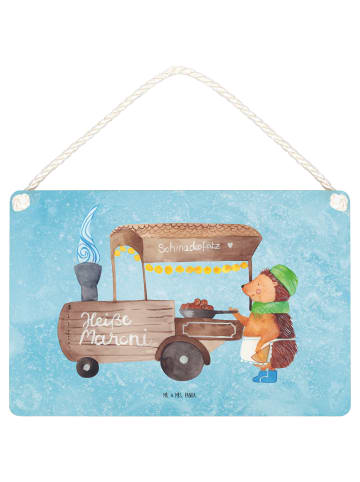 Mr. & Mrs. Panda Türschild Igel Maronen ohne Spruch in Eisblau