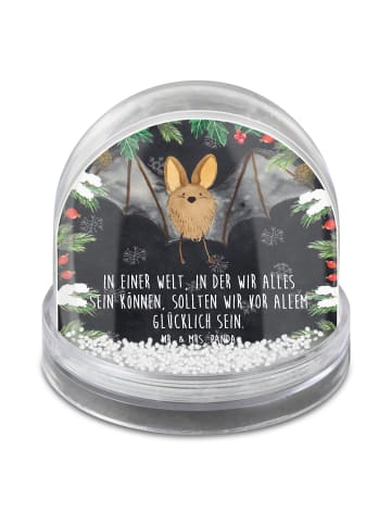 Mr. & Mrs. Panda Schneekugel Weihnachten Fledermaus Flügel mit S... in Kreidetafel