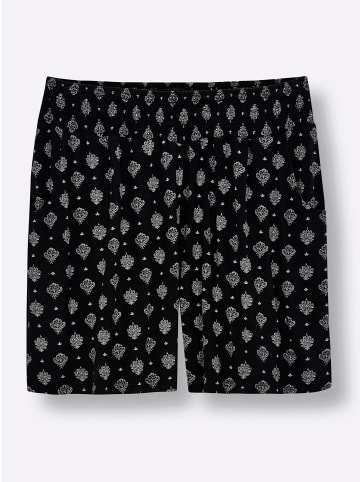 sheego Shorts in schwarz-ecru-bedruckt