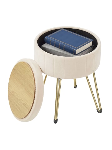 SONGMICS Sitzhocker Giana in Weiß - (B)39 x (H)44.4 x (T)39 cm