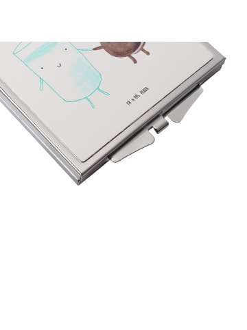 Mr. & Mrs. Panda Kosmetikspiegel Milch Keks ohne Spruch in Weiß