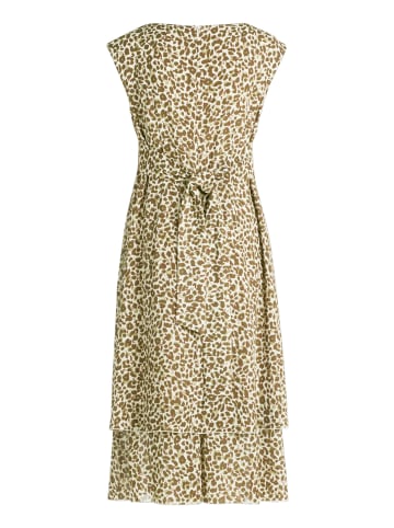 Betty Barclay Chiffonkleid mit Bindegürtel in Beige/Khaki