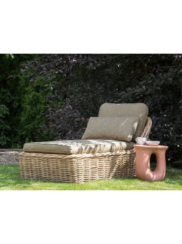 Beliani Gartenliege BELSITO in Naturfarben/Grau - (W) 93 x (H) 100 x (L) 180 cm