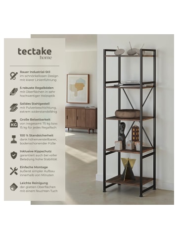 tectake Standregal, inklusive Kippschutz, 47,5 x 34,5 x 151,5 cm